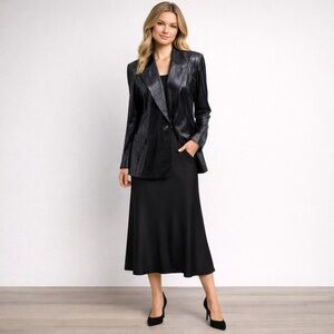 🌻Joseph Ribkoff Textured Jacket Blazer 1-Button Notch Collar Canadian Size 10